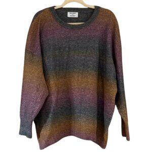 Old Navy Multicolor Gradient Crewneck Sweater – Purple, Gray & Gold Ombre Knit